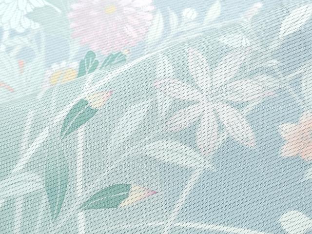 平和屋着物*夏物 訪問着 絽 友禅 草花文 正絹 逸品 CABK0746th