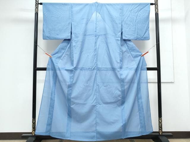 平和屋着物*夏物 色無地 変わり絽 笹竹紋紗 勿忘草色 さんび謹製 洗える着物 CABK0762th