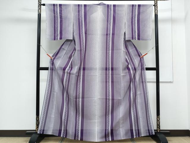 平和屋着物*夏物 小紋 絽 麻の葉間道 洗える着物 未使用 CABK0772th