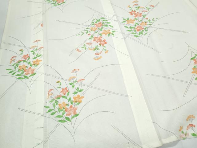 平和屋着物*夏物 小紋 絽 草花文 洗える着物 CABK0774th