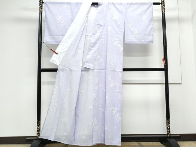 平和屋着物*夏物 小紋 絽 枝花文 洗える着物 CABK0780th