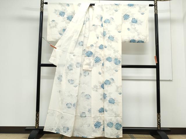 平和屋着物*夏物 小紋 絽 紫陽花 正絹 逸品 CABK0793th