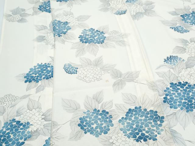 平和屋着物*夏物 小紋 絽 紫陽花 正絹 逸品 CABK0793th