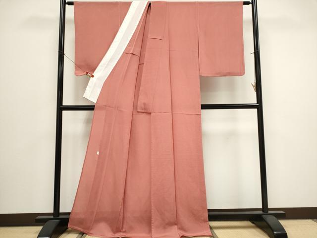 平和屋着物*夏物 本加賀友禅作家 成竹登茂男 色無地 絽縮緬 薄紅色 正絹 逸品 未使用 CABK0801ou