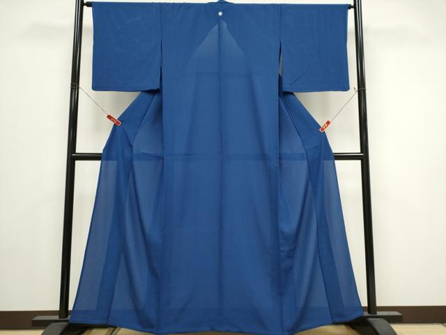 平和屋着物*夏物 色無地 絽 青藍色 正絹 逸品 CABK0814ou