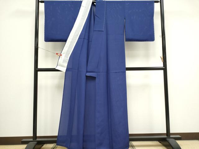 平和屋着物*夏物 色無地 絽 紺藍色 正絹 逸品 CABK0817ou