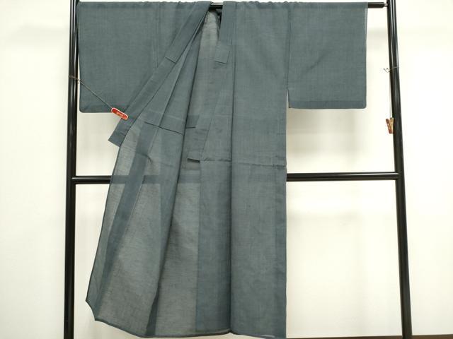 平和屋着物*夏物 男性 小紋 紗 鈍色 洗える着物 CABK0822ou