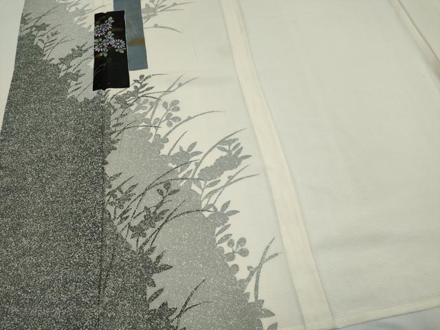 平和屋着物*夏物 訪問着 絽 色紙重ね草花文 シルエット 金彩 正絹 逸品 CABK0829ou