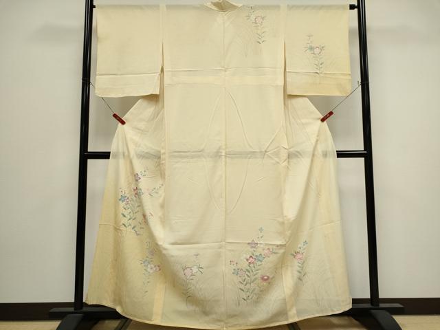 平和屋着物*夏物 訪問着 絽 駒刺繍 草花文 暈し染め 正絹 逸品 CABK0830ou