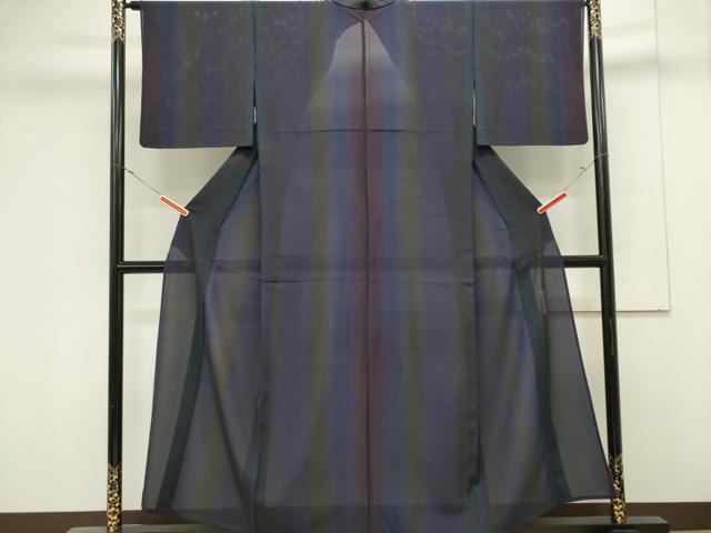 平和屋着物*夏物 前田仁仙 仁仙更紗 小紋 絽 間道 暈し染め正絹 逸品 CABK0840ou