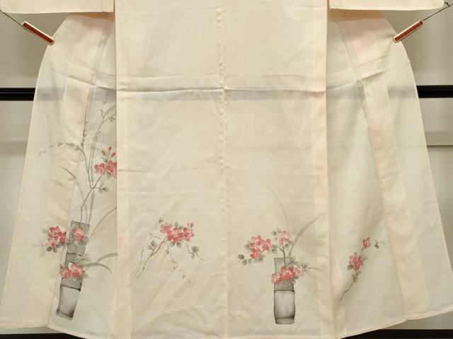 平和屋着物*夏物 訪問着 手描き 絽 枝花文 暈し染め 正絹 逸品 CABK0850ou