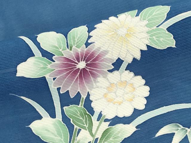 平和屋着物*夏物 訪問着 絽 流水花文 銀彩 正絹 逸品 CABK0853ou