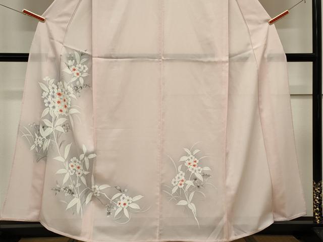 平和屋着物*夏物 訪問着 絽 手描き 草花文 暈し染め 正絹 逸品 CABK0856ou