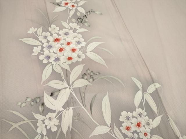 平和屋着物*夏物 訪問着 絽 手描き 草花文 暈し染め 正絹 逸品 CABK0856ou