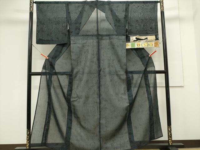 平和屋着物*夏物 結城紬 夏結城 翠紗 蔦の葉文 証紙付き 正絹 逸品 CABK0863ou