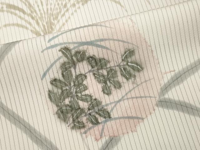 平和屋着物*夏物 訪問着 縦絽 手描き 草花丸文 暈し染め 正絹 逸品 CABK0867ou