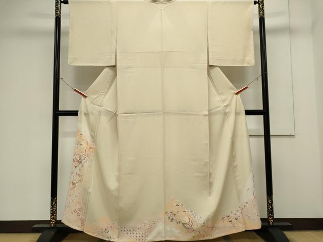 平和屋着物*夏物 色留訪問着 絽縮緬 友禅 吉祥草花文 正絹 逸品 CABK0873ou