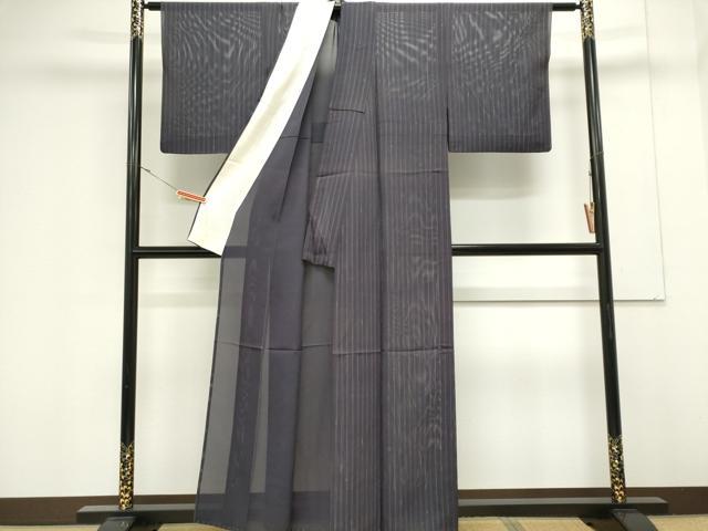 平和屋着物*夏物 小紋 絽 縞 正絹 逸品 CABK0886ou