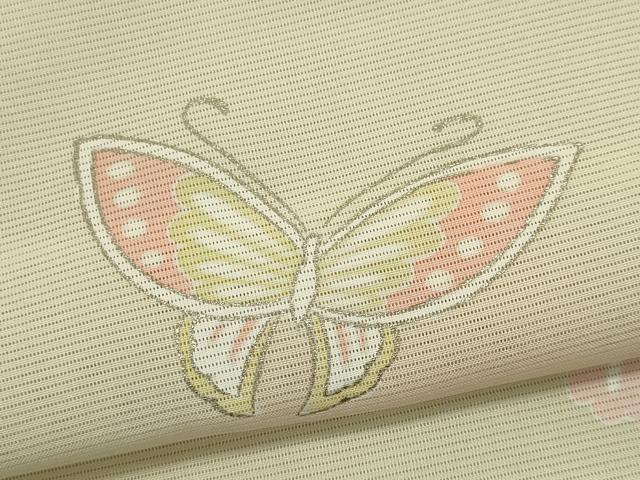 平和屋着物*夏物 訪問着 絽 花蝶文 暈し染め 銀彩 正絹 逸品 CABK0892ou