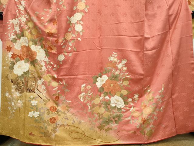 平和屋着物■豪華振袖 花車文 暈し染め 金彩 正絹 逸品 CABK0901ou