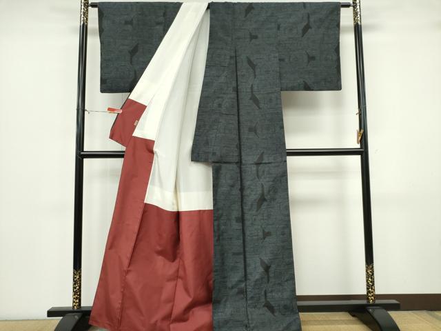 平和屋着物■本場大島紬 幾何学文 三越扱い 正絹 逸品 CABK0903ou