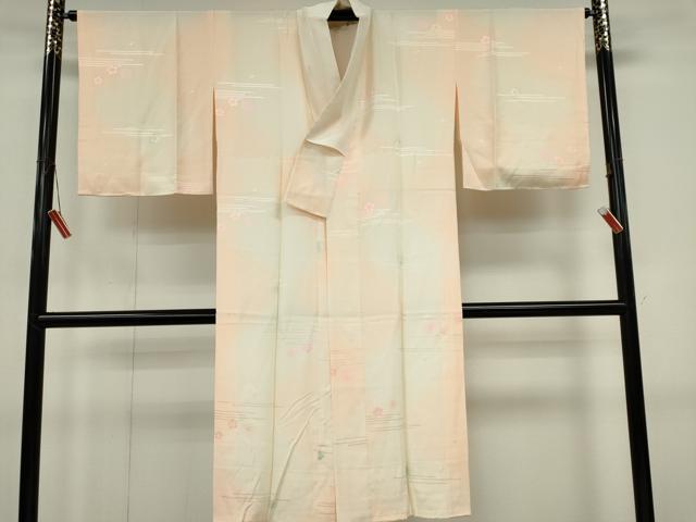 平和屋着物□長襦袢 袷 舞桜地紋 暈し染め 正絹 逸品 CABK0913ou