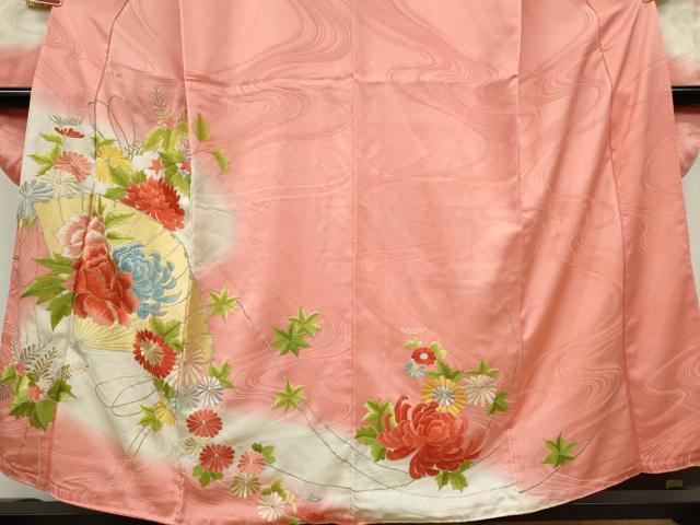 平和屋着物■豪華振袖 刺繍 檜扇花文 暈し染め 金銀糸 正絹 逸品 CABK0917ou