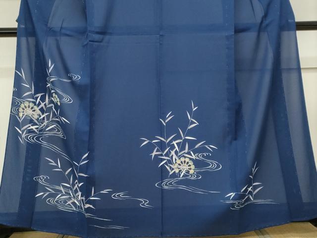平和屋着物*夏物 訪問着 絽 流水笹の葉文 正絹 逸品 CABK0922ou