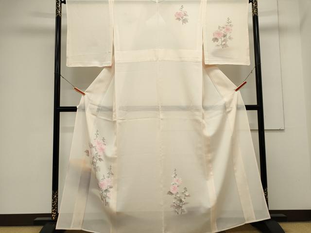 平和屋着物*夏物 訪問着 絽 草花文 暈し染め 正絹 逸品 CABK0926ou