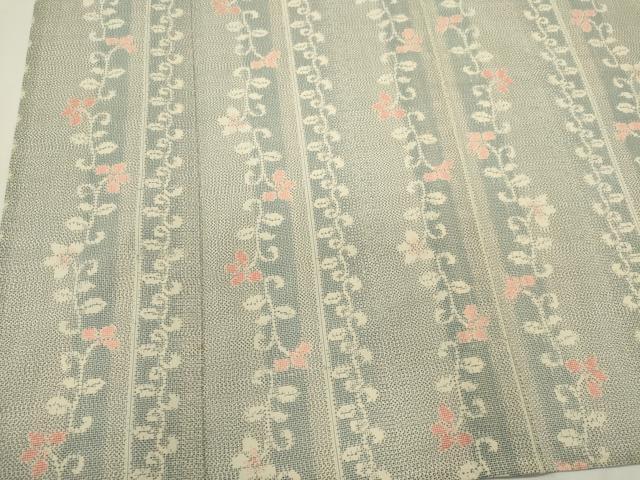 平和屋着物*夏物 紗紬 花唐草間道 正絹 逸品 CABK0934ou