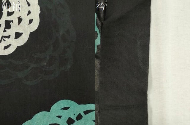 平和屋着物*夏物 小紋 紗 舞花文 黒地 CABK0939ou