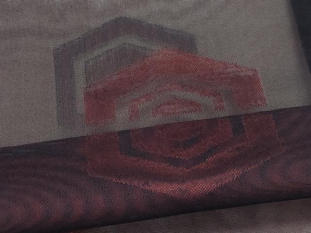 平和屋着物*夏物 小紋 紗 幾何学文 正絹 逸品 CABK0947ou