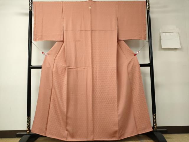 平和屋着物■上質な色無地 花地紋 宍色 正絹 逸品 CABK0971ou