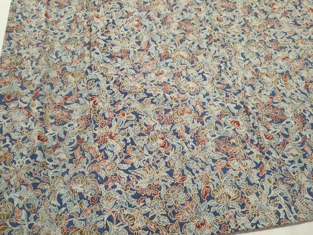 平和屋着物■上質な小紋 花鳥文 鬼しぼ縮緬 正絹 逸品 CABK0974ou