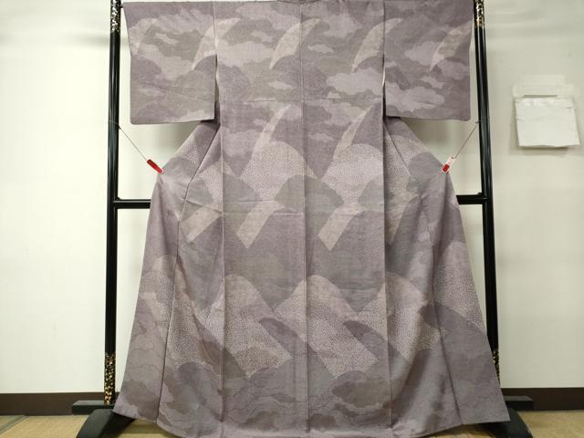 平和屋着物■上質な小紋 雲取り遠山文 正絹 逸品 CABK0978ou
