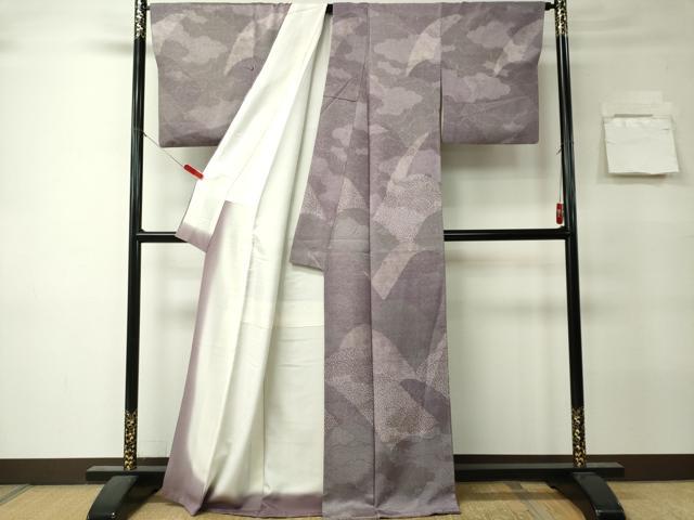 平和屋着物■上質な小紋 雲取り遠山文 正絹 逸品 CABK0978ou