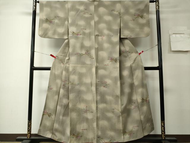 平和屋着物■上質な紬 型染め 風景文 暈し染め 正絹 逸品 CABK0985ou
