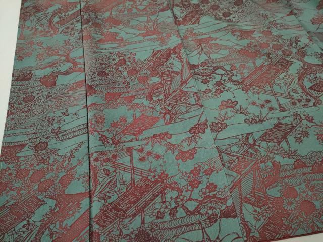 平和屋着物■上質な小紋 作家物 型染め 風景文 正絹 逸品 CABK0988ou