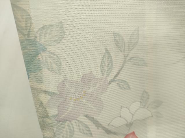 平和屋着物*夏物 小紋 絽 枝花文 正絹 逸品 CABK0992ou