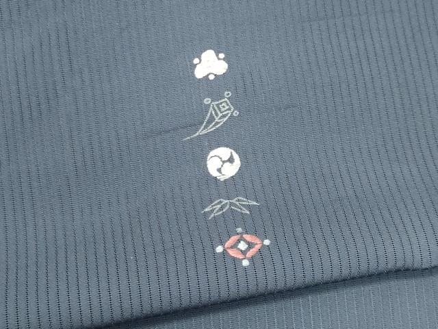 平和屋着物*夏物 訪問着 縦絽 刺繍 宝尽し 正絹 逸品 CABK1000ou