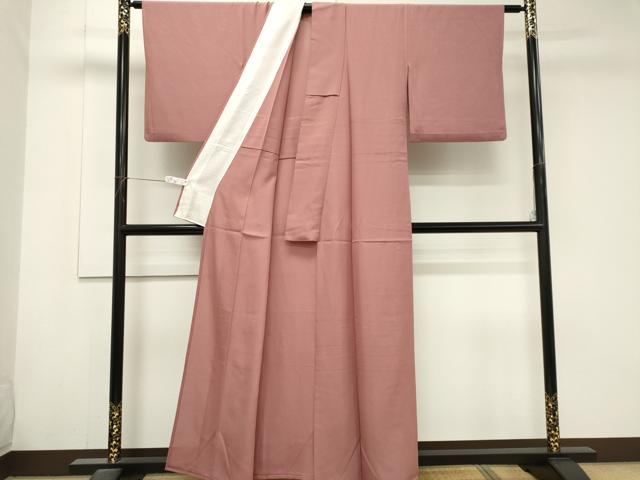 平和屋着物*夏物 色無地 絽 退紅色 正絹 逸品 CABK1003ou
