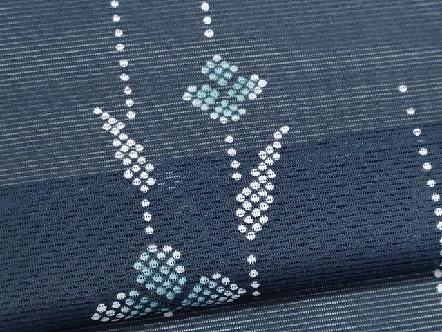 平和屋着物*夏物 小紋 絽 草花文 洗える着物 CABK1006ou