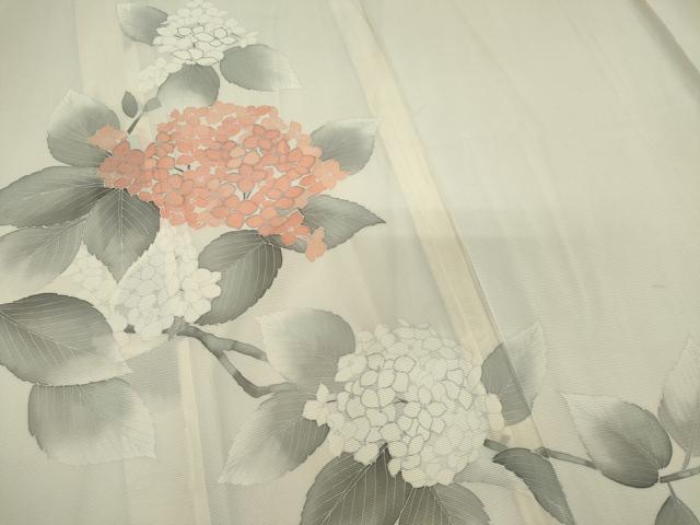 平和屋着物*夏物 訪問着 絽 紫陽花 暈し染め 銀彩 正絹 逸品 CABK1015ou