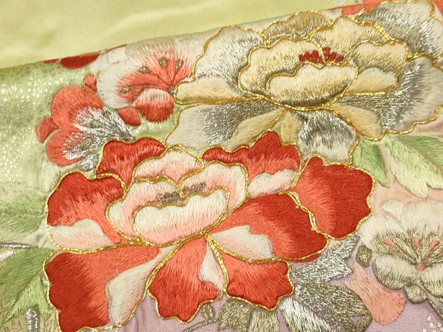 平和屋着物■豪華振袖 駒刺繍 花車文 暈し染め 金銀糸 正絹 逸品 CABK1025ou