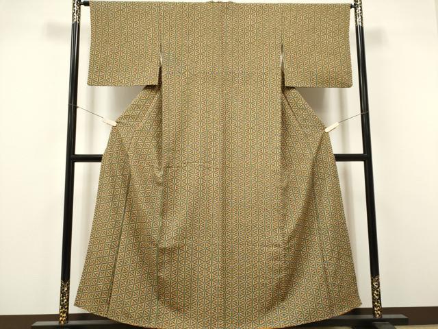 平和屋着物■上質な小紋 幾何学文 正絹 逸品 CABK1039ou