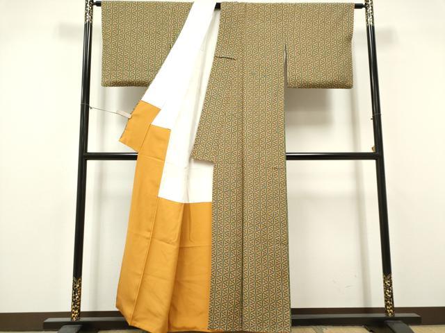 平和屋着物■上質な小紋 幾何学文 正絹 逸品 CABK1039ou