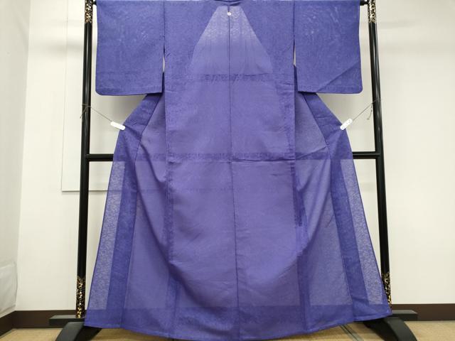 平和屋着物*夏物 色無地 花唐草紋紗 菫色 正絹 逸品 CABK1061ou