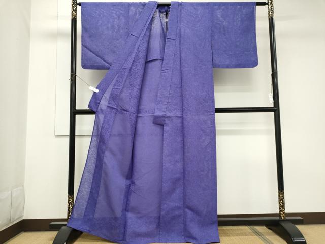 平和屋着物*夏物 色無地 花唐草紋紗 菫色 正絹 逸品 CABK1061ou
