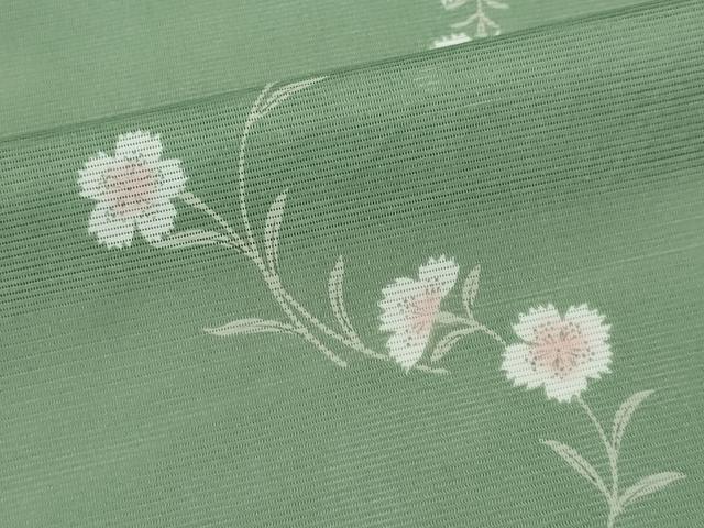 平和屋着物*夏物 小紋 絽 草花文 洗える着物 CABK1069ou