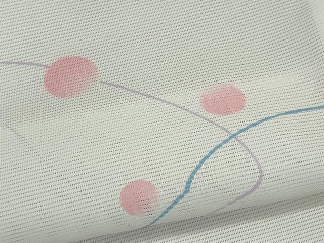 平和屋着物*夏物 小紋 絽 抽象文様 洗える着物 未使用 CABK1071ou